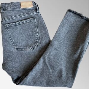 Citizens of Humanity Jeans Women's 26 Gray Emerson High Rise Crop Frayed‎ Hem